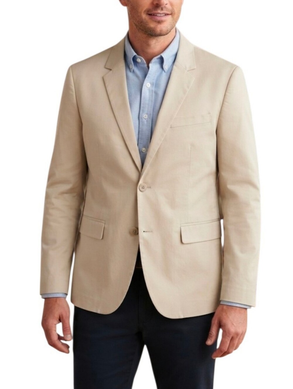 DKNY Men's Beige Two-Button Blazer Jacket Size Medium